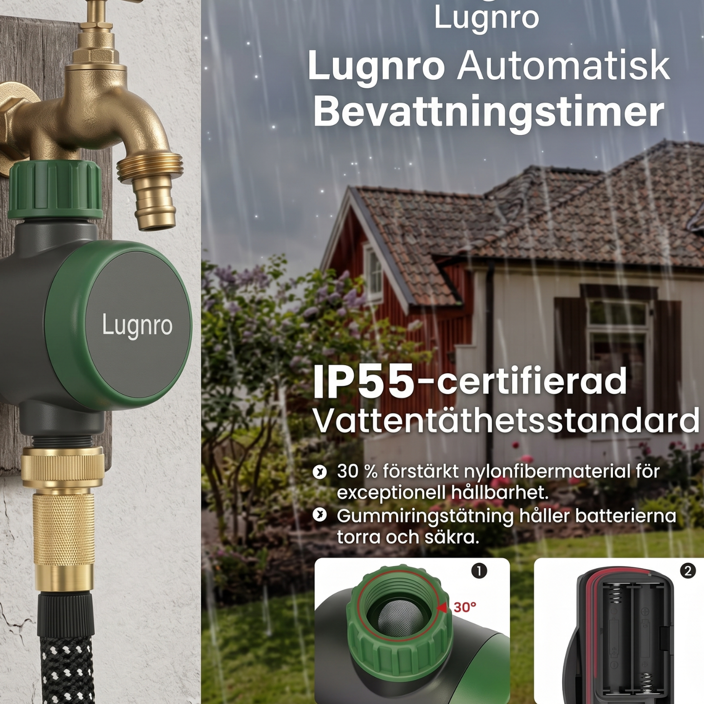 Lugnro – Smart bevattningstimer med app-styrning